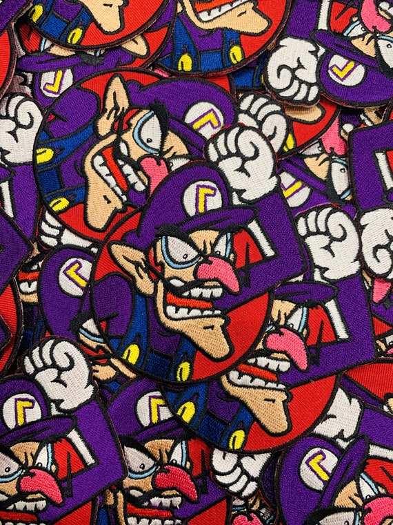 Custom Patches Retro Patches Wario Face Emblem Super Mario Embroidered Custom Iron-On or Sew-On Patch Limited Edition Patches