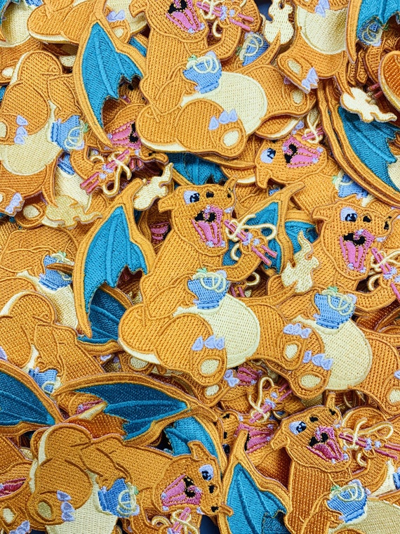 90s Kids Patches Custom Patches Retro Patches Limited Edition Patches Charizard Original Art Embroidered Custom Iron-On or Sew-On Patch