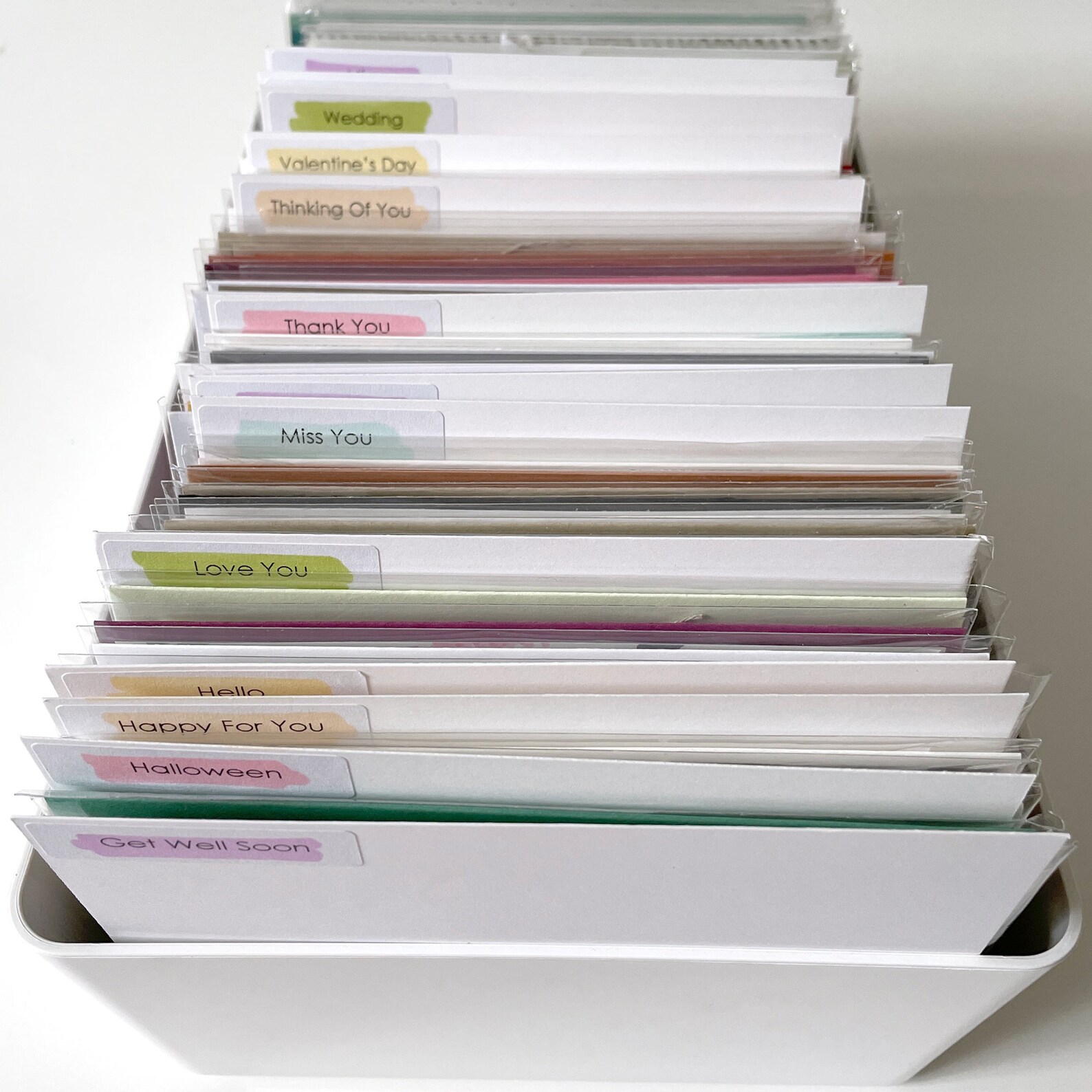 24 White Greeting Card Dividers With Colour Labels Etsy