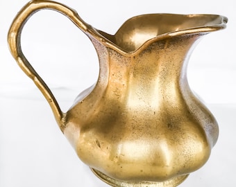 Vintage Elegant Brass Pitcher with Handle