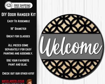 Modern Geometric Welcome DIY Door Hanger Kit