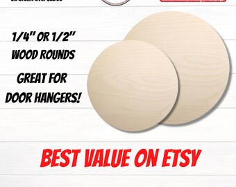 Plywood Rounds | Pack of Circles | Round Wooden Blanks | Birch Plywood 1/4" | Birch Wood | Door Hanger Blanks |