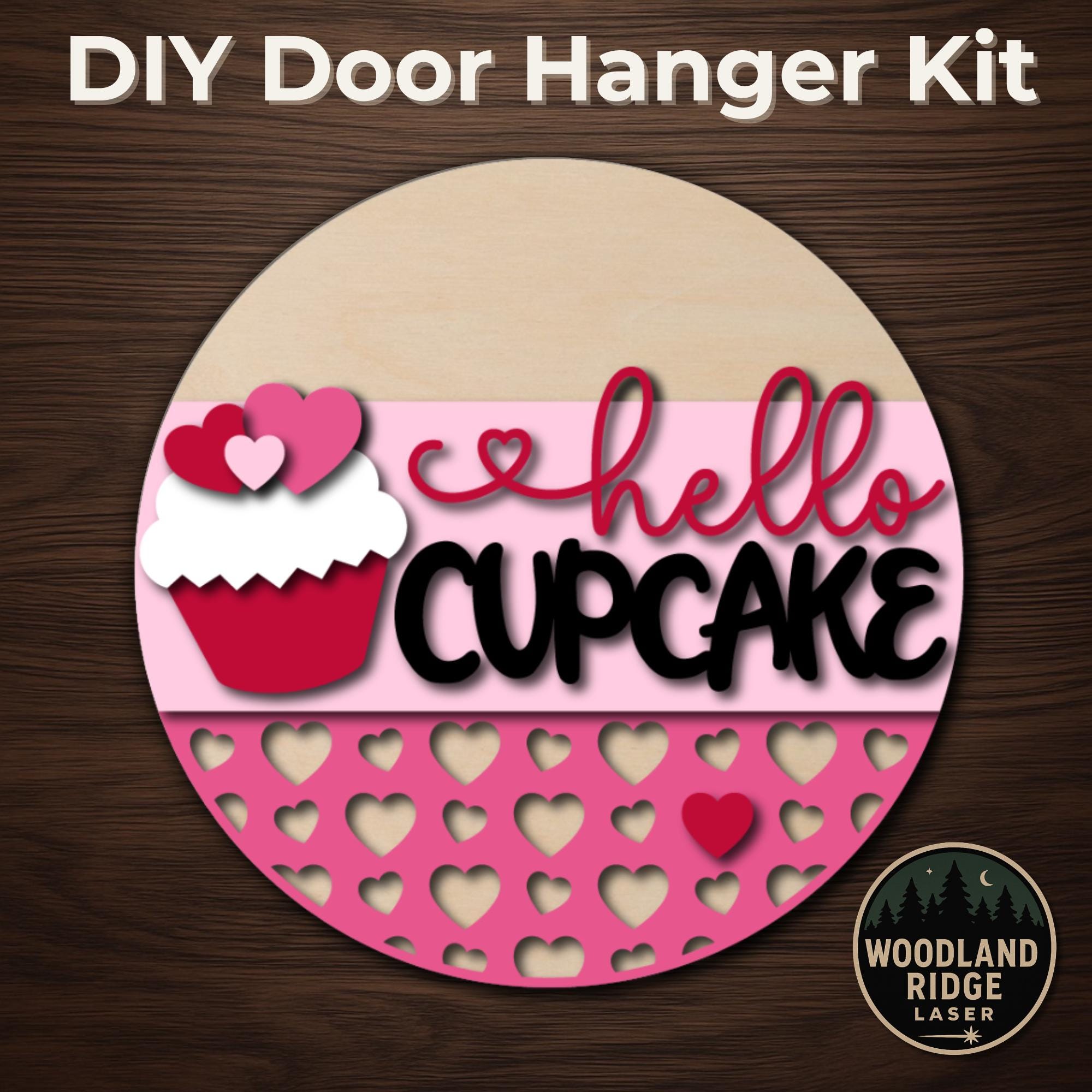hello cupcakeさん♡専用 Hello Cupcake DIYドアハンガーキット – 丸型未完成木製看板 - Etsy 日本