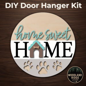 Doghouse Door Hanger DIY Kit – Round Unfinished Wood Sign