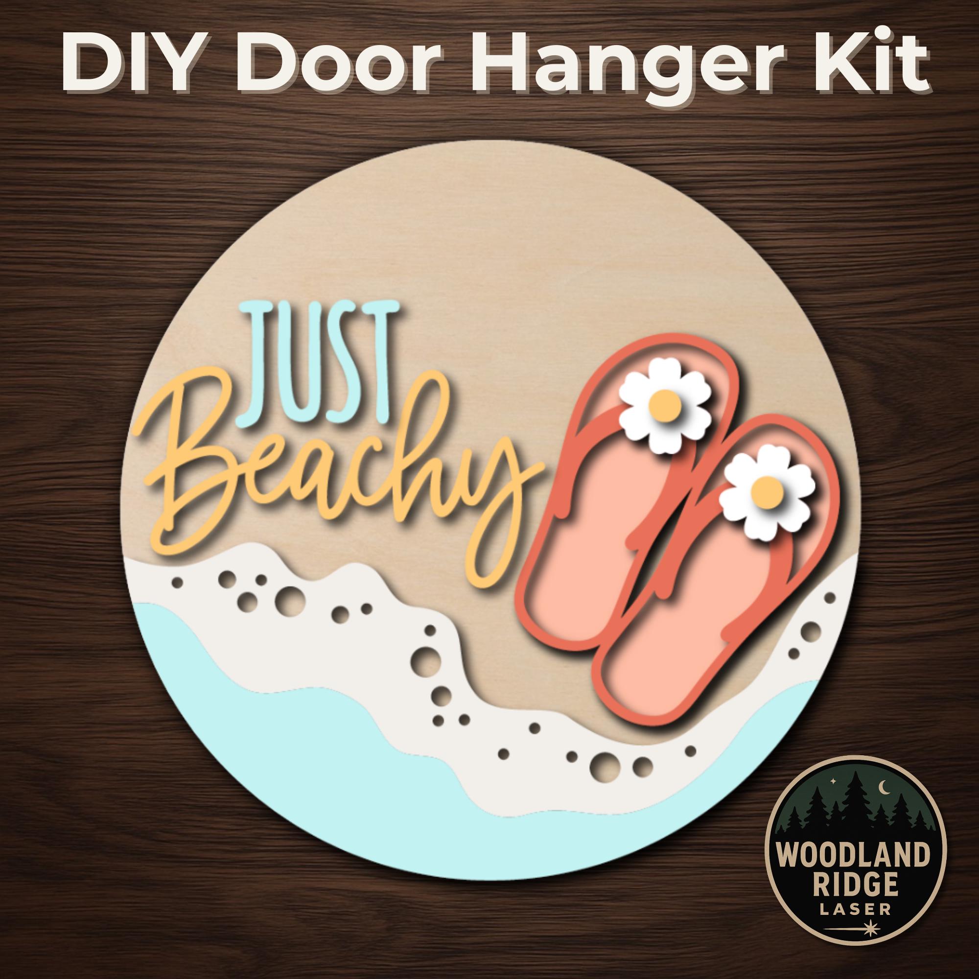 Just Beachy Flip Flop Door Hanger Kit – DIY Laser Cut Wood Sign - Etsy