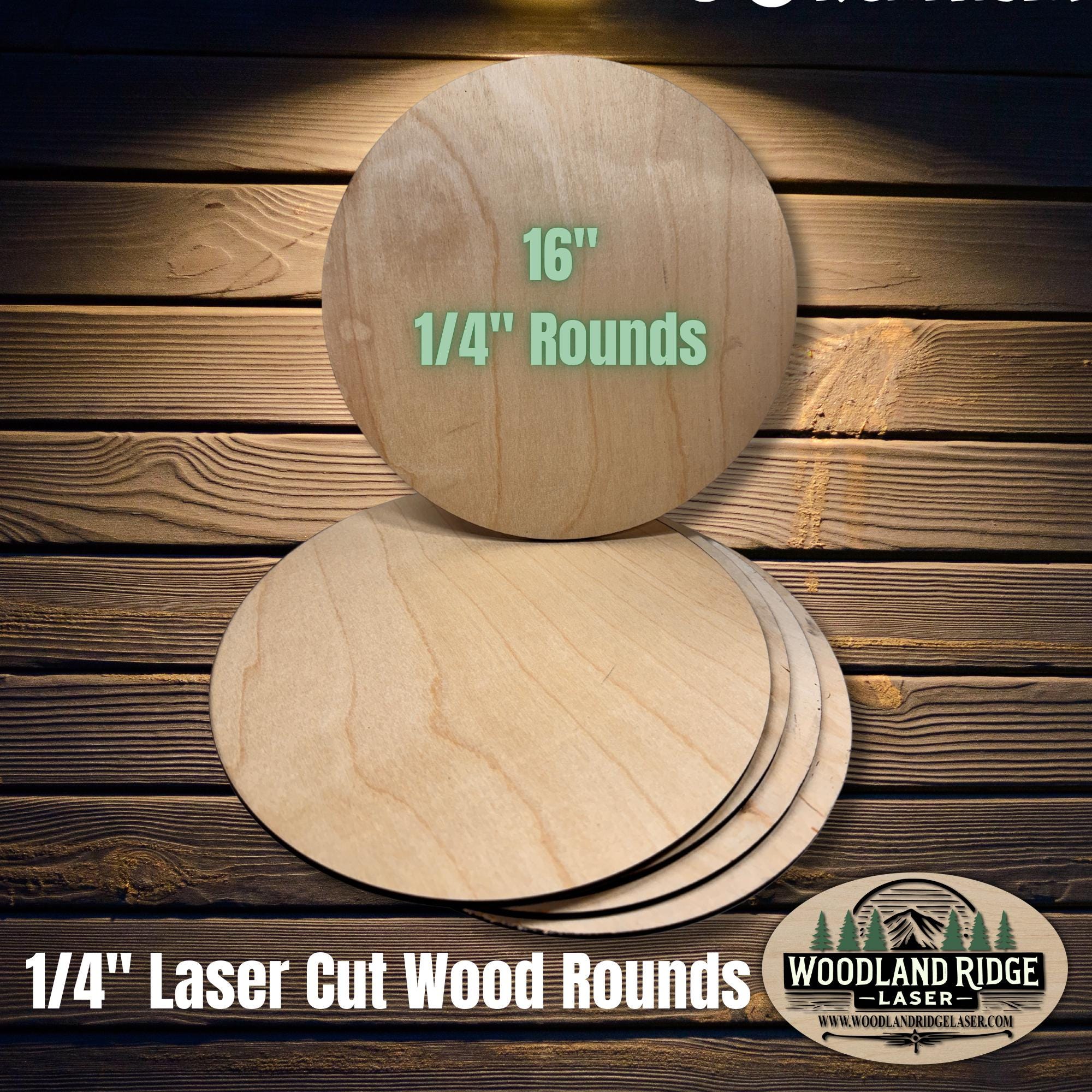 16 Inch Wood Round | Laser Cut Birch Plywood Circle | 1/4" Door Hanger Blank | DIY Craft Wood Round | Unfinished Wood Circle
