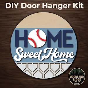 Baseball Home Sweet Home DIY Door Hanger Kit – Laser Cut Wood Sign