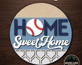 Baseball Home Sweet Home DIY Door Hanger Kit – Laser Cut Wood Sign