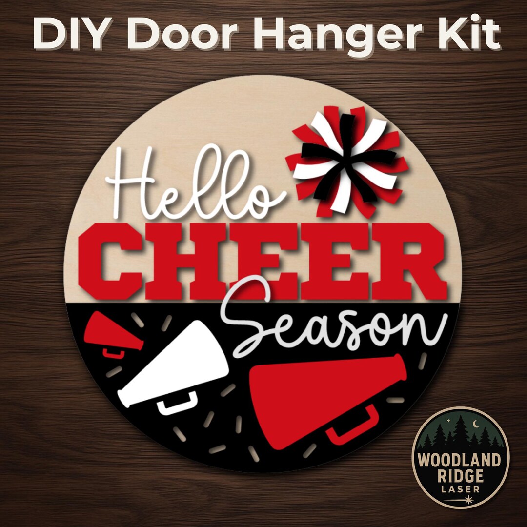 Hello Cheer Season DIY Door Hanger Kit – Laser Cut Wood Craft - Etsy
