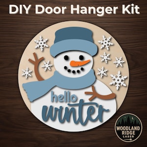 DIY Snowman Door Hanger Kit – Unfinished Wood Winter Sign