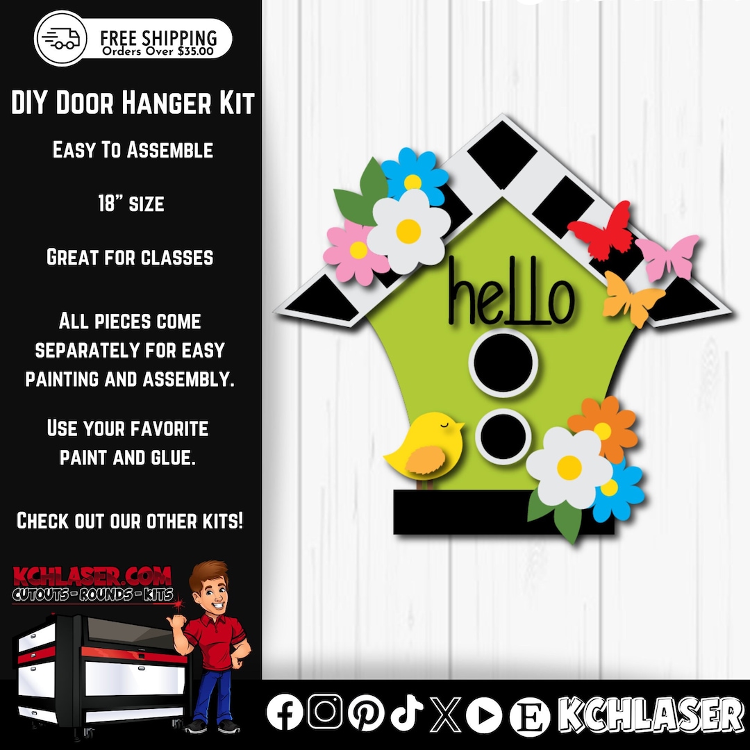 Birdhouse Door Hanger Blank Door Hanger Kit Birdhouse Kit Etsy