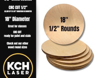 18 Inch Wood Rounds - CNC Cut Plywood Circles | Door Hanger Blanks, Wooden Cake Stand Rounds, DIY Wood Blanks & Circles 1/2"