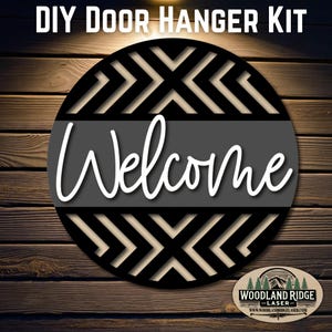 Azteken Willkommen Türschild Türschild | Alltags-Türschild | Laser geschnittenes Holz Bastelset | DIY Wohndekor | Unfertiges Mal-Kit