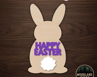 DIY Easter Bunny Door Hanger Kit – Round Unfinished Wood Sign