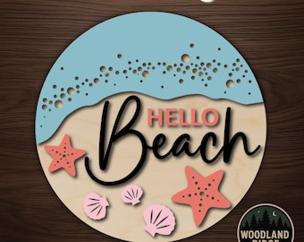 Hello Beach Door Hanger Kit – Laser Cut Wood Sign