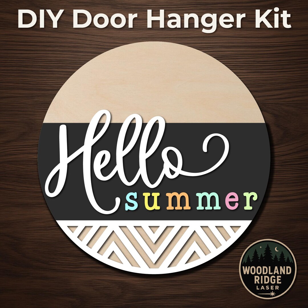Hello Summer DIY Door Hanger Kit – Laser Cut Wood Sign - Etsy