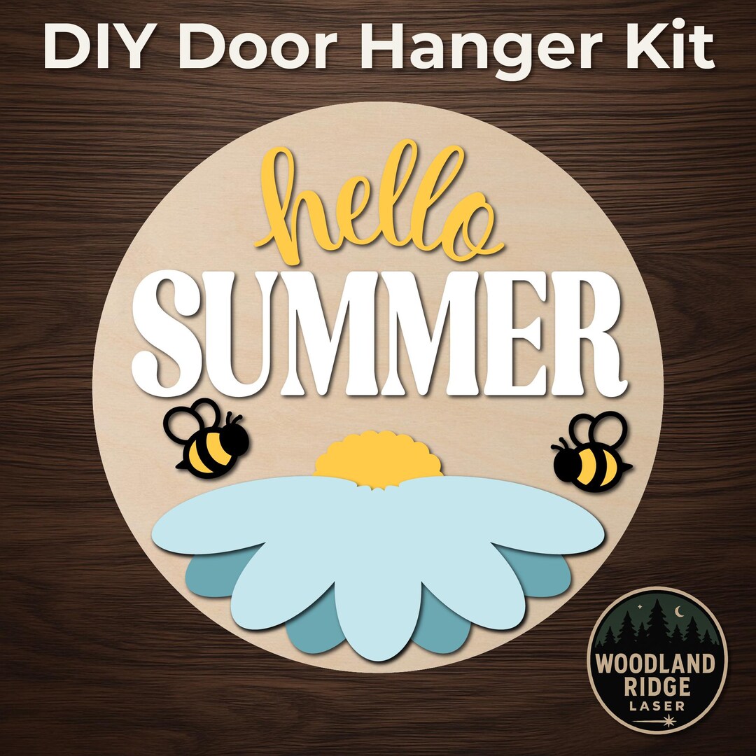 Hello Summer DIY Door Hanger Kit – Laser Cut Wood Sign - Etsy