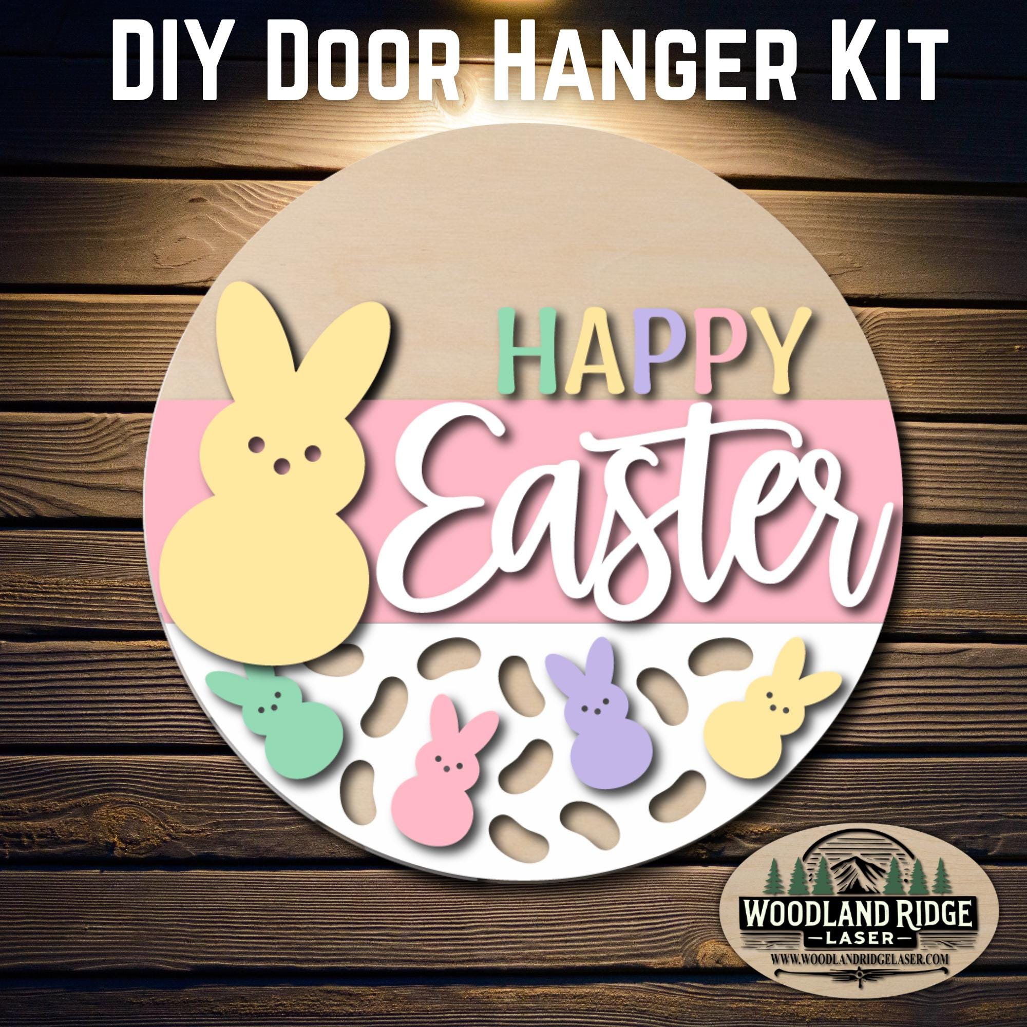 Azeeda 'Happy Easter' MDF-Verzierungen – 6 Stück, 3 Mm Dick, Lasergraviert | Zum Bemalen, Verzieren, Brandmalen