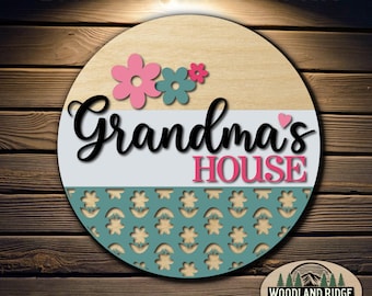 Grandma&#39;s House DIY Door Hanger Kit | Everyday Door Sign | Laser Cut Wood Craft Kit | DIY Home Decor | Unfinished Paint Kit