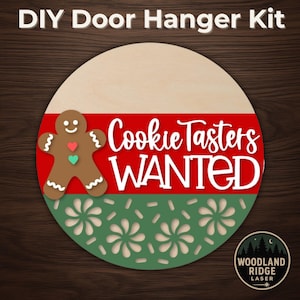 Cookie Tasters Wanted DIY Door Hanger Kit – Round Unfinished Wood Sign