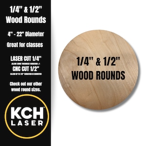 Wood Rounds Door Hanger Blanks 4 to 22 Inch CNC & Laser Cut Plywood Circles, Cake Stand Rounds, DIY Wood Projects