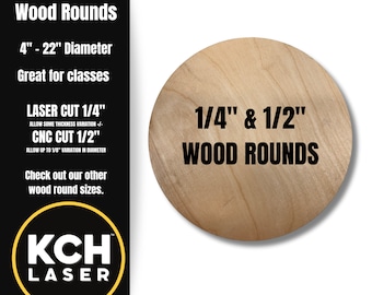 Wood Rounds Door Hanger Blanks 4 to 22 Inch CNC & Laser Cut Plywood Circles, Cake Stand Rounds, DIY Wood Projects