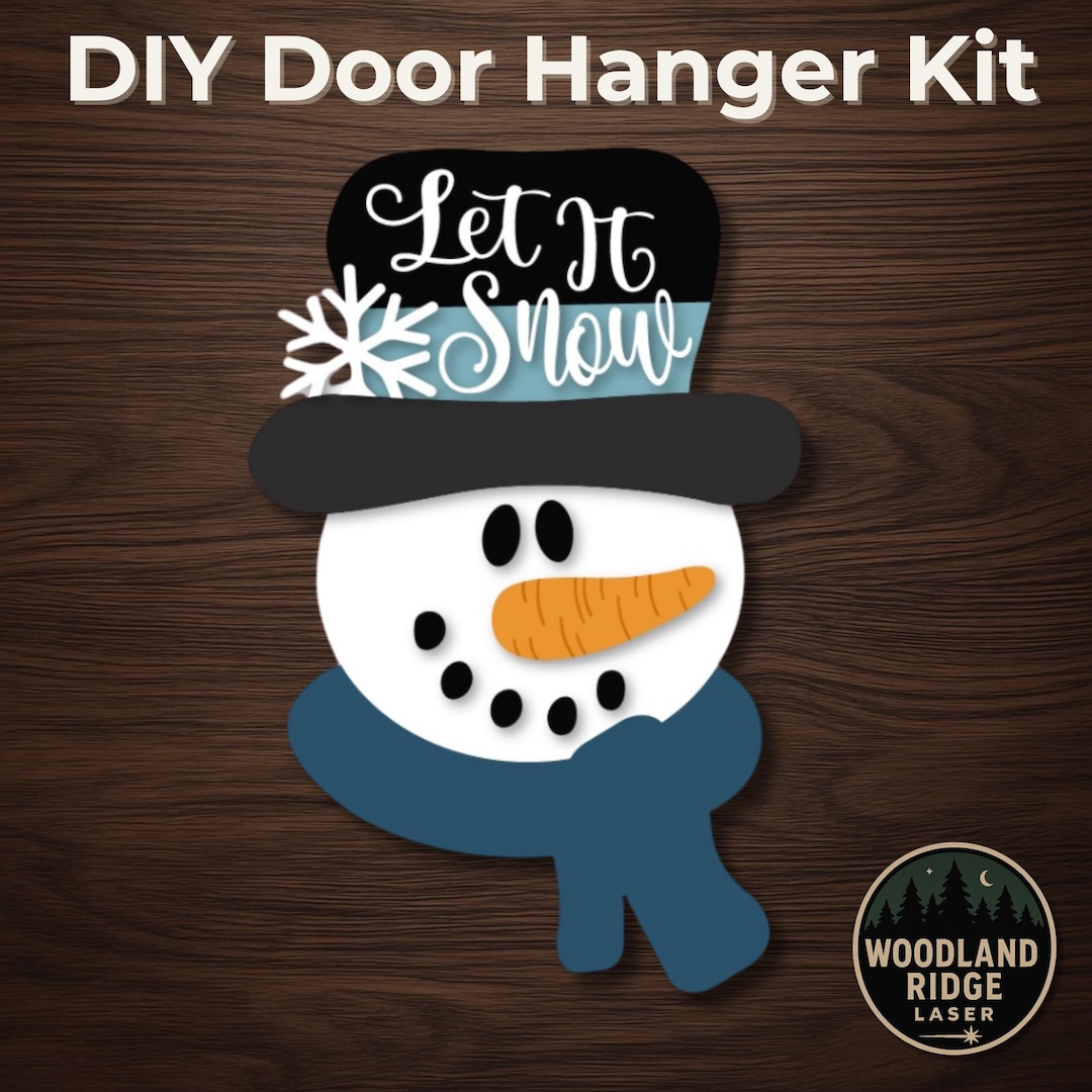 Snowman Door Hanger DIY Kit – Unfinished Wood Winter Sign - Etsy