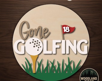 Gone Golfing DIY Door Hanger Kit – Laser Cut Wood Golf Decor