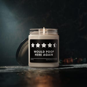 Would Poop Here Again | Funny Candle, Gag Gift, Funny Gift, Joke, Prank, Gift Idea, Funny Bathroom, Review