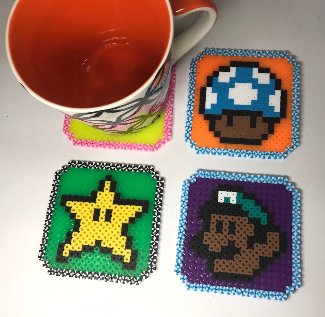 Perler Bead Coasters Etsy