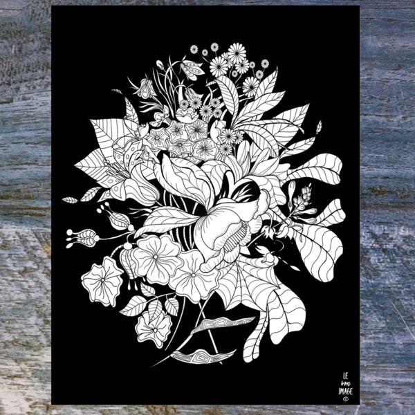 Coloring Pages for Adults Black Background - Etsy