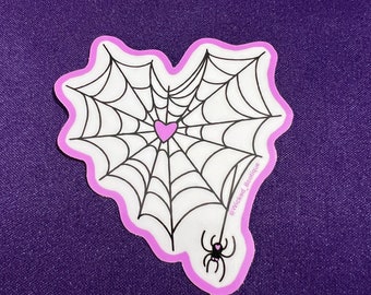 Spider Web Heart Sticker