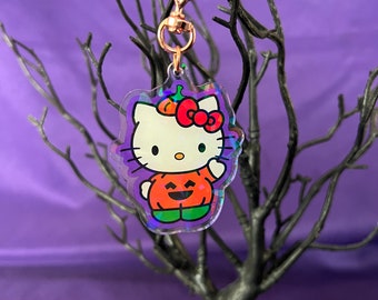 Pumpkin Kitty Keychain