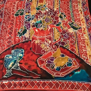 Vintage Tie Rack Art of Silk Floral Silk Scarf - Etsy