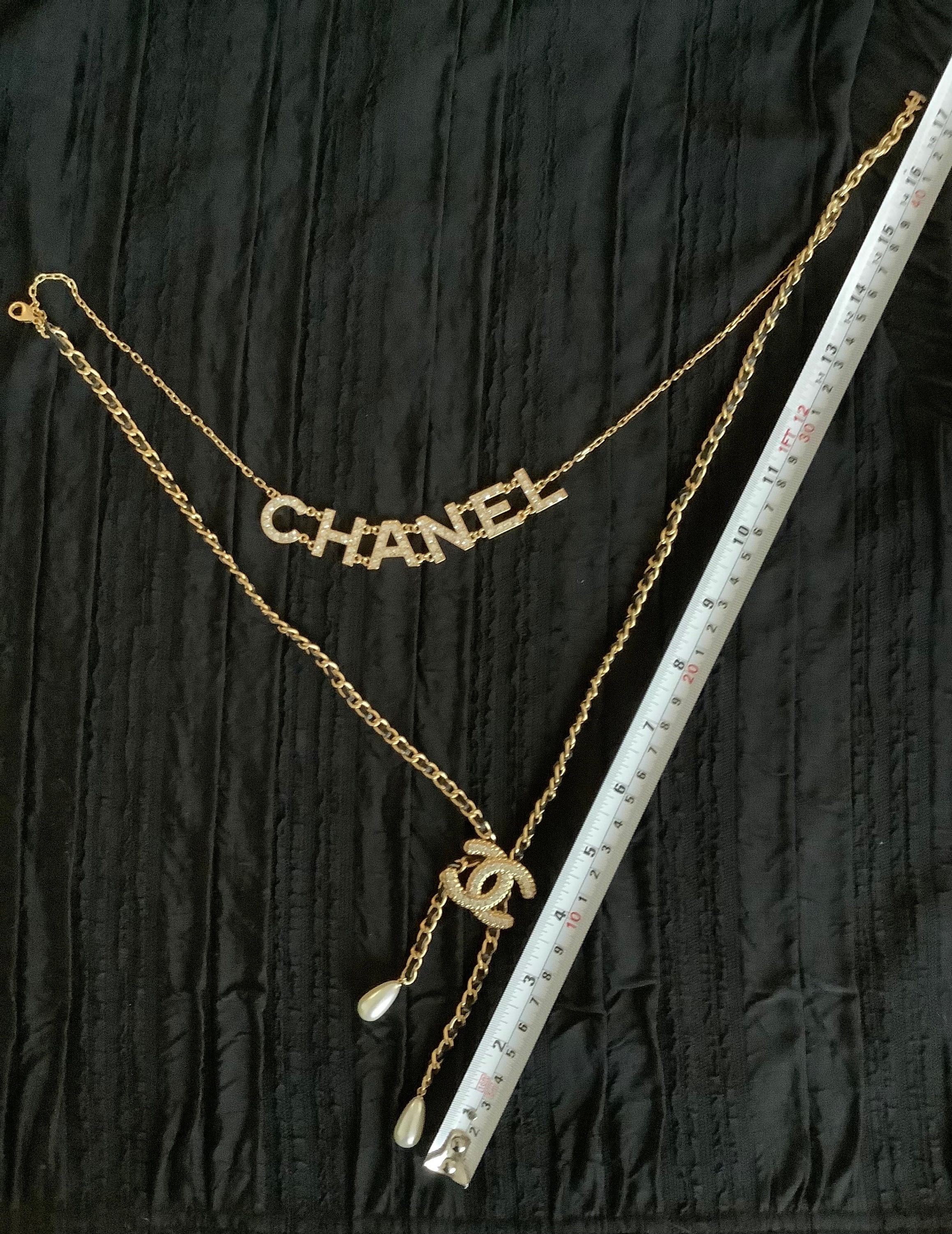 Vintage Chanel Long Necklace Collection Season #26. Crown CC
