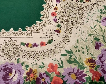 Vintage LIBERTY OF LONDON Small Silk Floral Scarf - Liberty Classic Paisley Pattern
