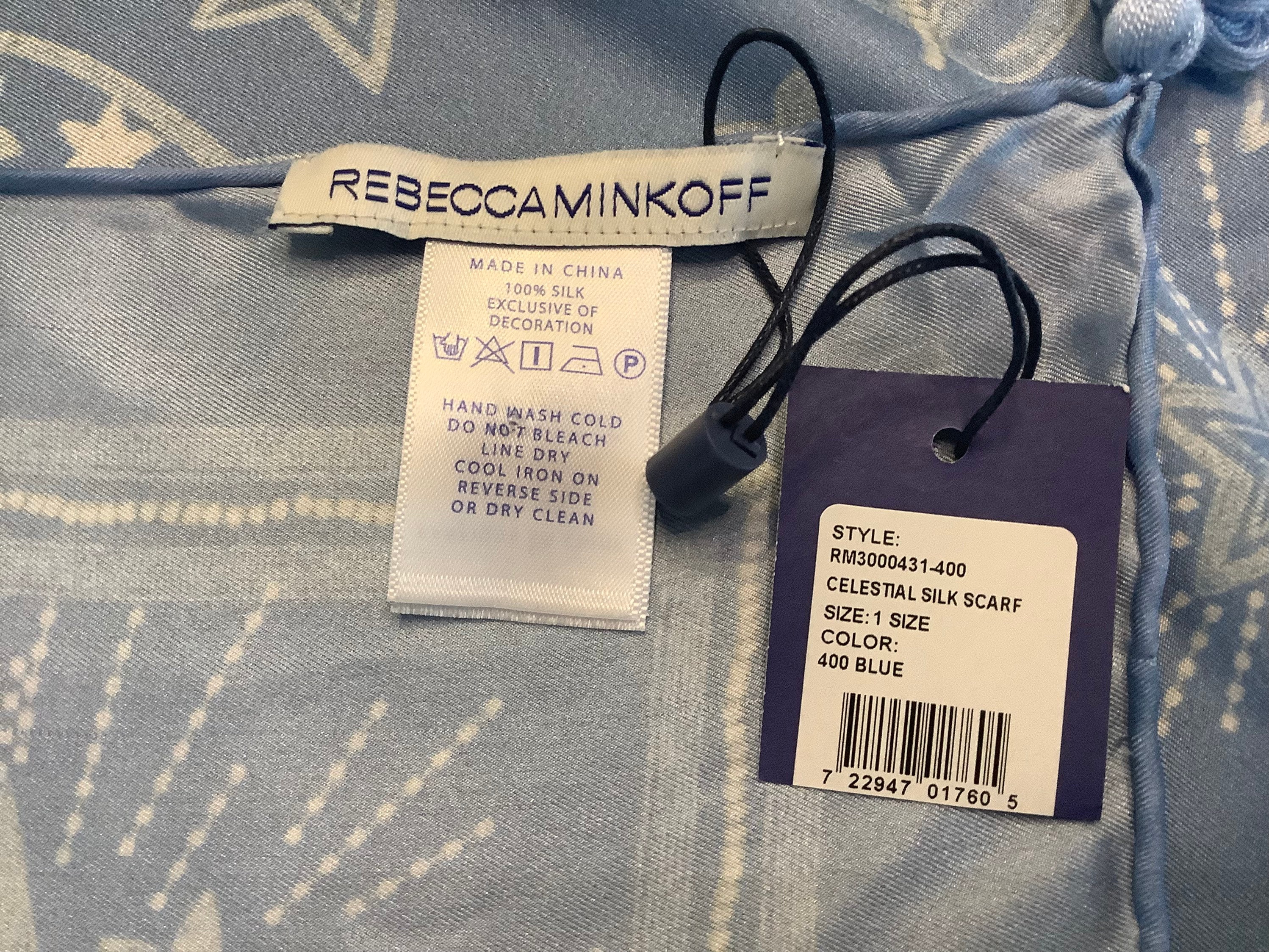 Buy New REBECCA MINKOFF Light Blue Square Silk Scarf With Eye in Heart and Stars Print and Tassels Online in India Etsy