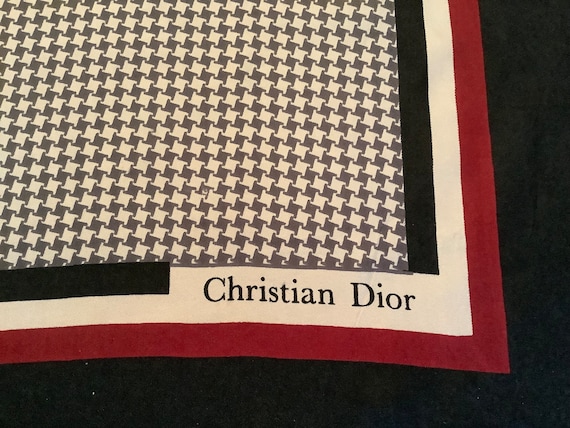 Vintage CHRISTIAN DIOR Long Unisex Scarf with Fri… - image 1