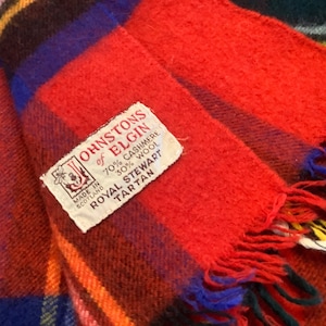Black Stewart Tartan Cashmere Scarf | Cashmere Accessories