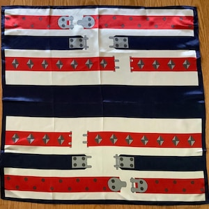 Vintage Square Scarf Belts Print Excellent Condition