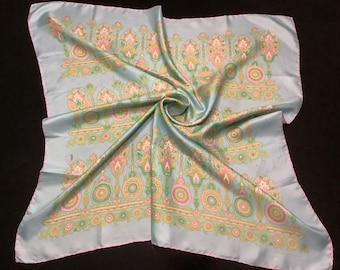Vintage ECHO SCARFS INC Floral Paisley Schal Made in Italy Handrollsaum