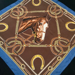  Island Horses on Rose Square Scarf