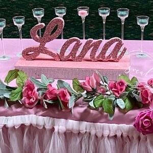 Custom Script Name Centerpiece for Sweet 16, Birthday, Quince, Mitzvah