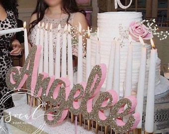Sweet 16 Candelabra, Quinceanera & Mitzvah Candle Lighting Centerpiece