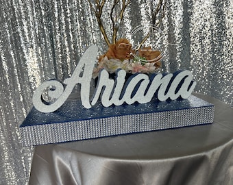 USA Made! Sale & Free Ship Sweet 16 Script Name Centerpiece Quince Candle Centerpiece, Baby Shower, Candy Table, Mitzvah Ceremony, Name Sign