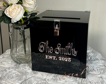 Acrylic Card Box - Sweet 16 / Wedding / Quince / Mitzvah - free shipping