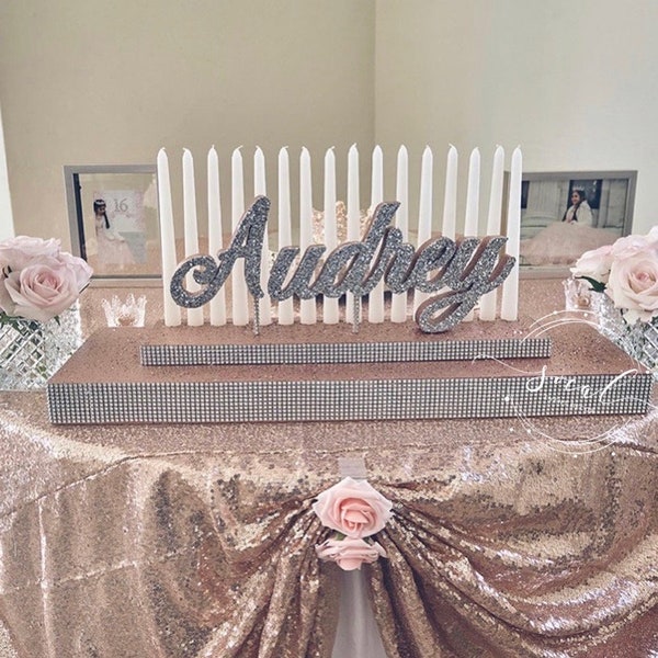 Sweet 16 Candelabra, Quinceanera & Mitzvah Candle Lighting Centerpiece