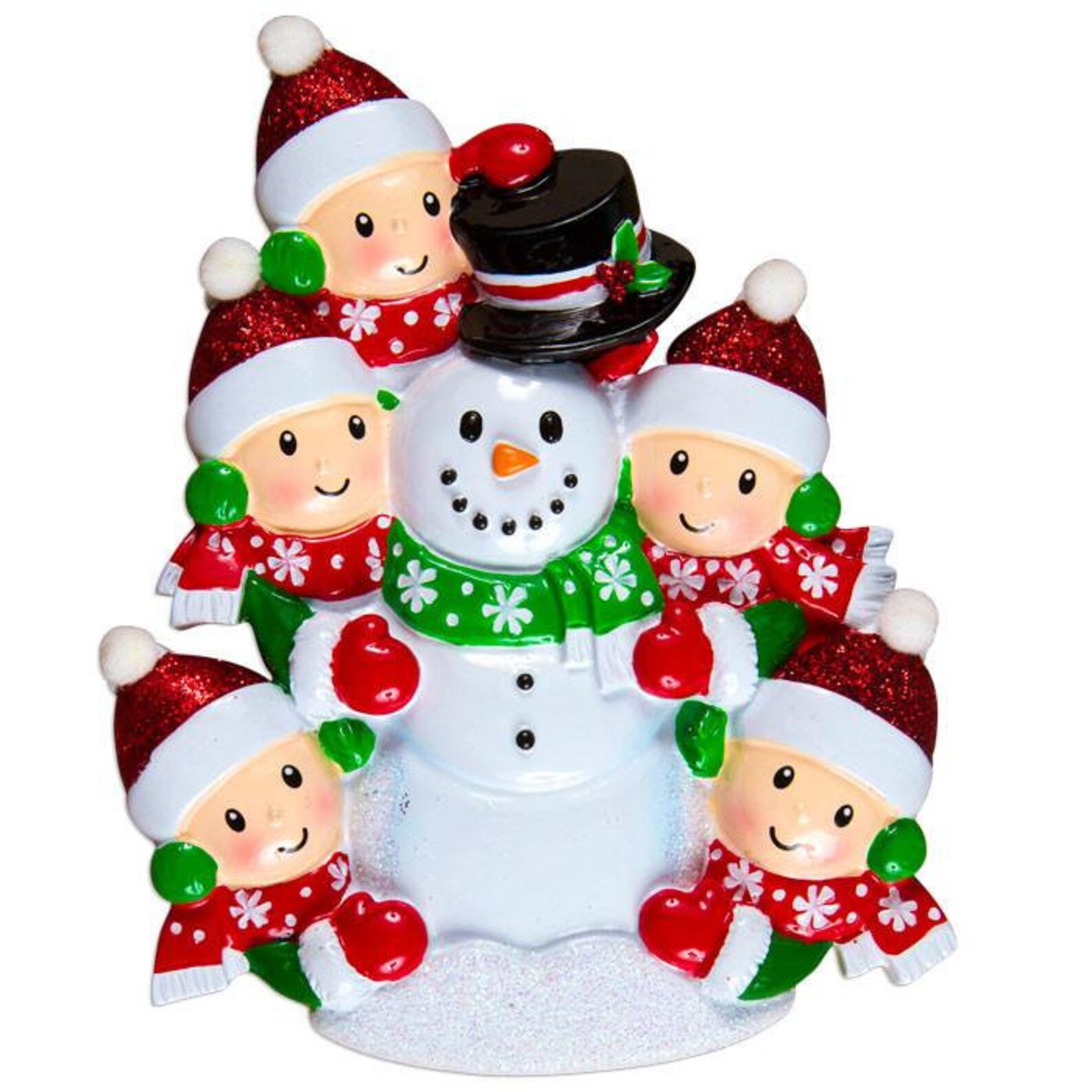 Une Famille Cinq étoiles Pour Noël Bonhomme de neige personnalisé de bâtiment de famille de 5 | Etsy