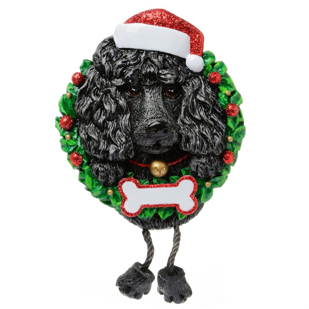 Black Poodle Pet Dog Christmas Ornament Personalized Dog Etsy