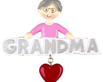 Personalized Grandma Family Christmas Ornament Decorations - Christmas Ornament with Custom Name - Grandma Gift